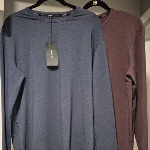 Men's Long Sleeve Tees in Blue and Brown